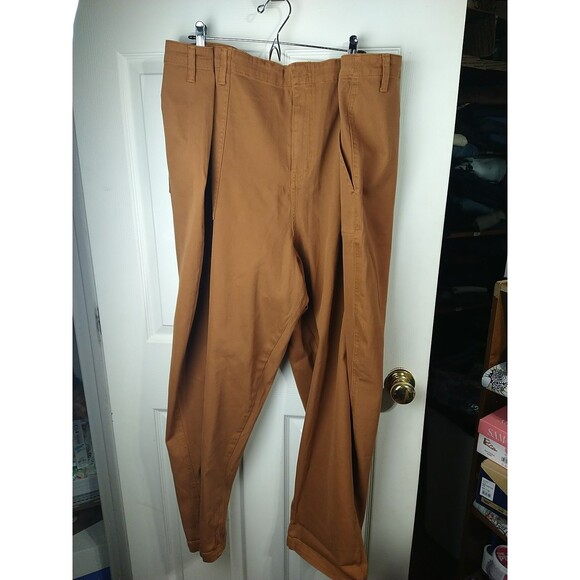 Ava & Viv Woman 30W Chino Flat Front Brown Casual Pants Travel Office Pocket - Picture 11 of 11